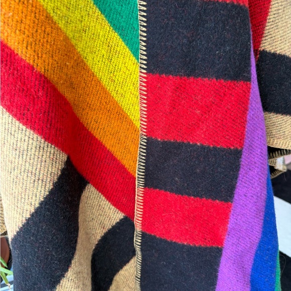 Rare Burberry Mega Check Rainbow Poncho / Cape / Wrap 🌈 Runway Collection Piece - Picture 7 of 13